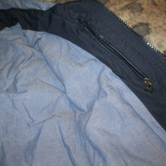LL Bean Mens Blue Nylon Bomber Jacket Size Medium - Picture 6 of 7